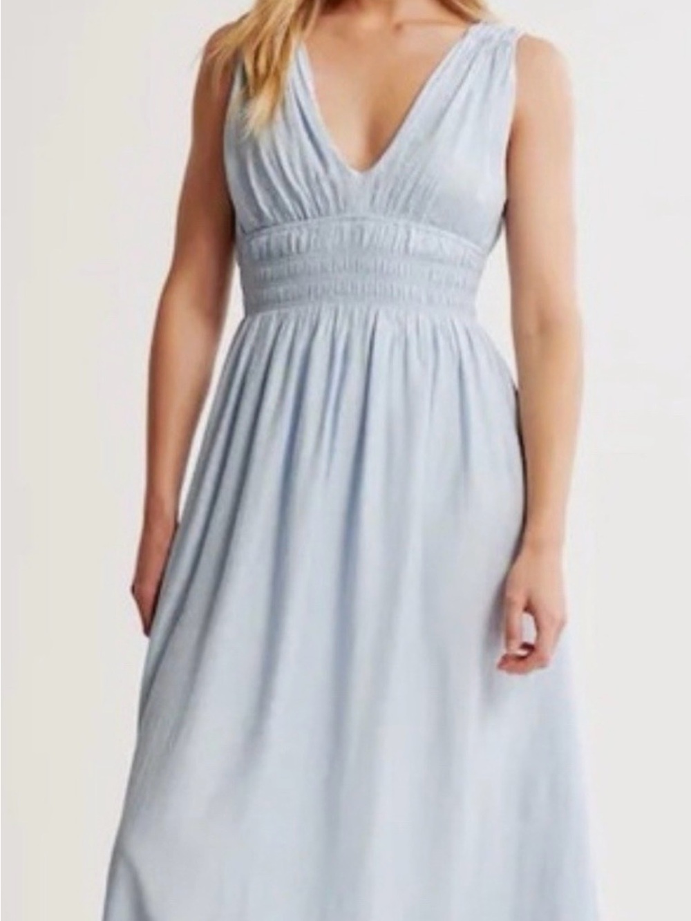 Abercrombie Crinkle Textured Smocked Waist Maxi Dress